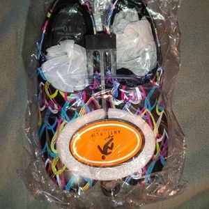 Clogs, size 41, multicolor hearts